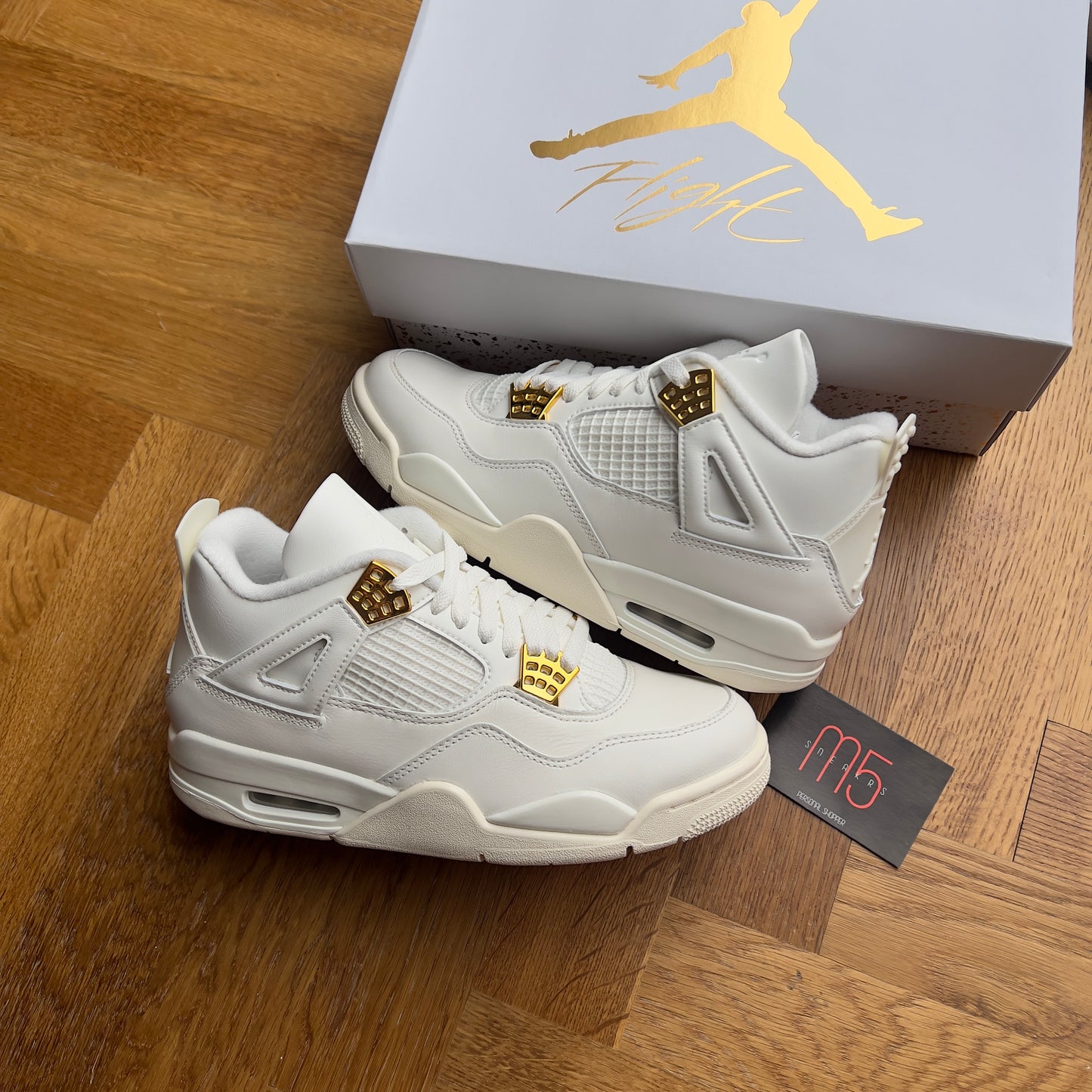 jordan 4 metallic gold trainers